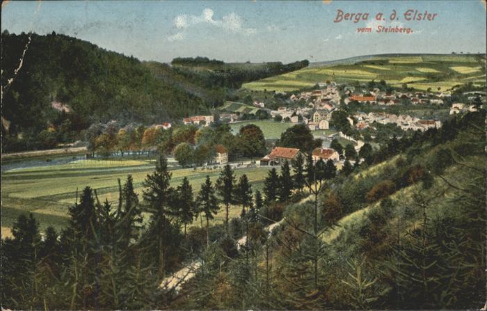 Berga Elster Blick vom Steinberg Feldpost