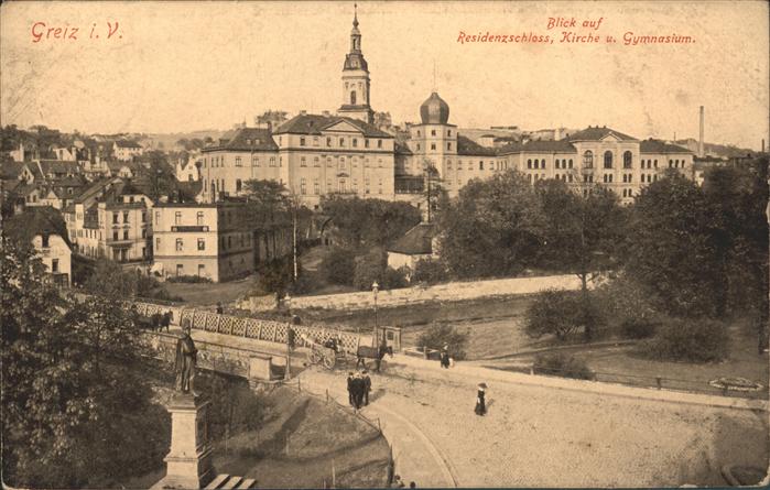 Greiz Thueringen Residenzschloss Kirche Gymnasium Brücke