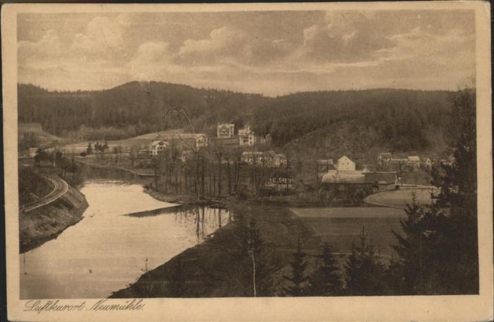 Neumuehle Elster Uferpartie Luftkurort Kupfertiefdruck