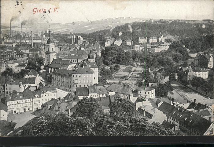Greiz Thueringen Gesamtansicht Kirche Industrie Feldpost