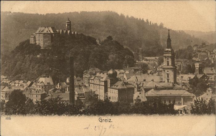Greiz Thueringen Ortsansicht mit Kirche und Schloss