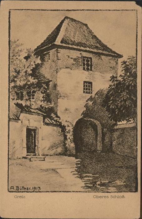 Greiz Thueringen Oberes Schloss Tor Turm Künstlerkarte A