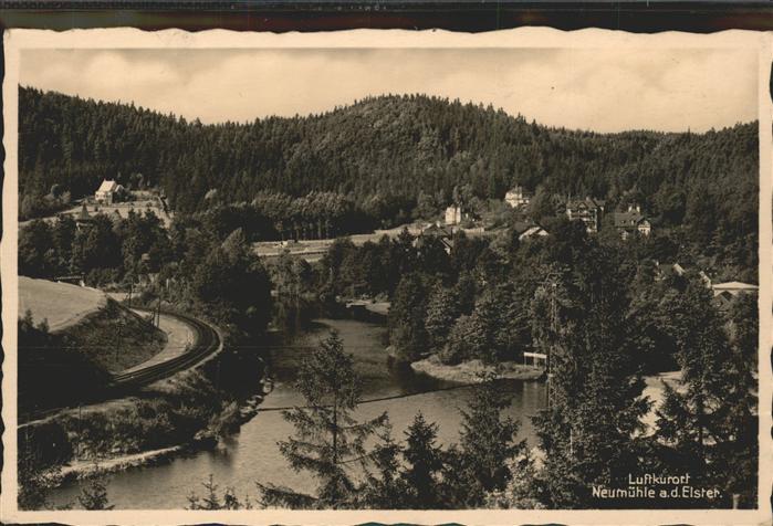 Neumuehle Elster Teilansicht Luftkurort Eisenbahn