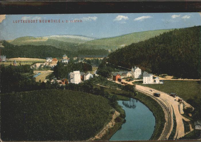 Neumuehle Elster Panorama Luftkurort Eisenbahn