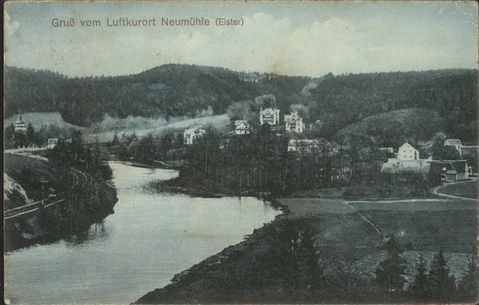 Neumuehle Elster Uferpartie Luftkurort Eisenbahn Bahnpos