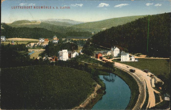 Neumuehle Elster Panorama Luftkurort Eisenbahn