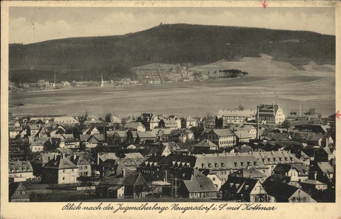 Neugersdorf Sachsen Blick nach der Jugendherberge mit Kottm