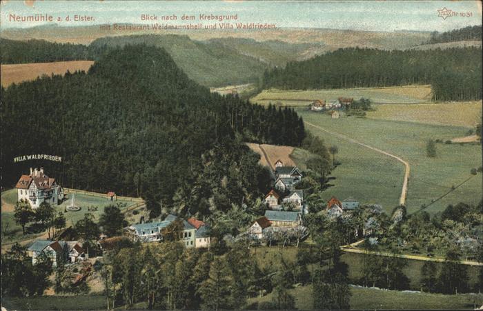 Neumuehle Elster Panorama Luftkurort Villenkolonie Villa