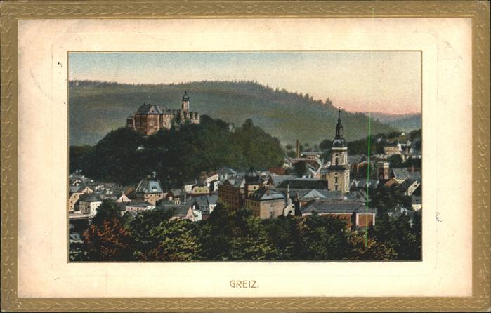 Greiz Thueringen Ortsansicht mit Kirche und Schloss
