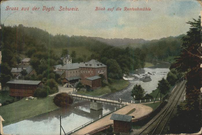 Rentzschmuehle Vogtland Thueringen Elster Brücke Eisenbahn Vogtländische S