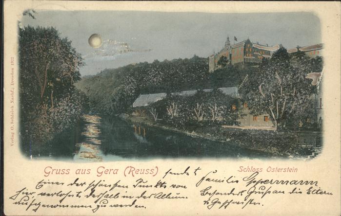 Gera Schloss Osterstein im Mondschein