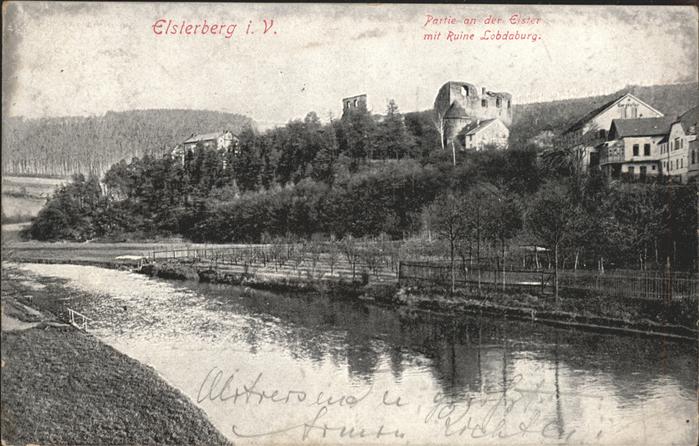 Elsterberg Vogtland Elster mit Ruine Lobdaburg