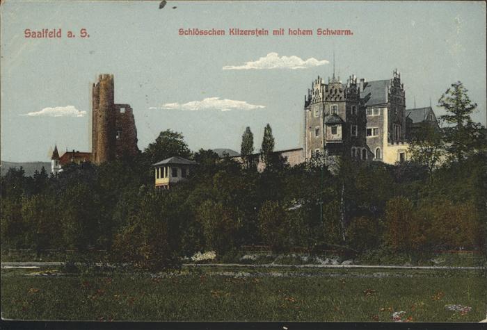 Saalfeld Saale Schlösschen Kitzerstein mit Hohem Schwa