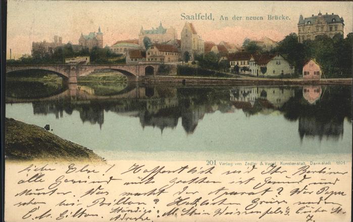 Saalfeld Saale Stadtblick mit Neuer Saalebrücke