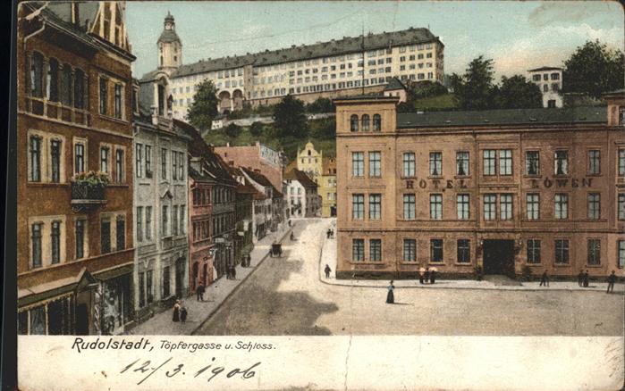 Rudolstadt Töpfergasse und Schloss