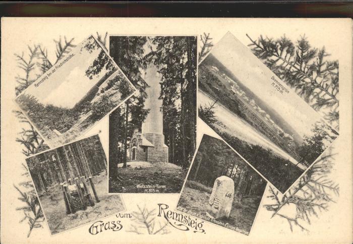 Rennsteig Wetzstein-Turm Dreiwappenstein Grenzste