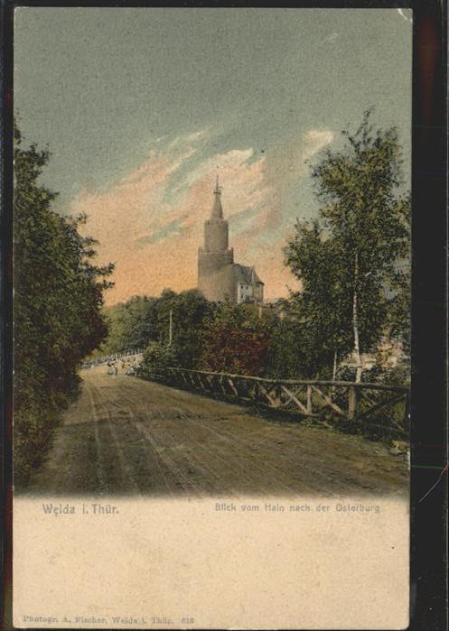 Weida Thueringen Blick vom Hain zur Osterburg