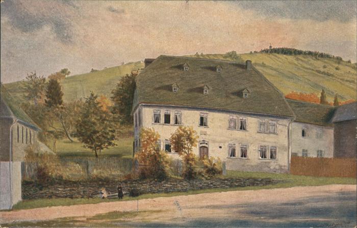 Oberweissbach Fröbels Geburtshaus Künstlerkarte Gemäl