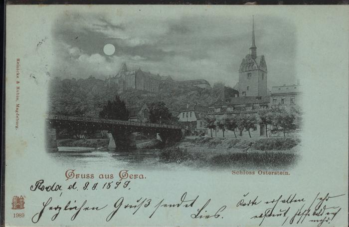 Gera Schloss Osterstein bei Nacht