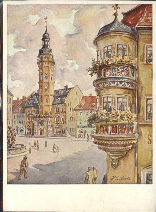 Gera Marktplatz Rathaus Erker Stadtapotheke