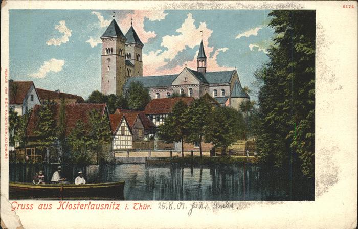 Klosterlausnitz Bad Klosterteich mit Kirche
