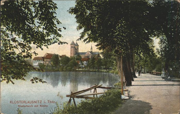Klosterlausnitz Bad Klosterteich mit Kirche