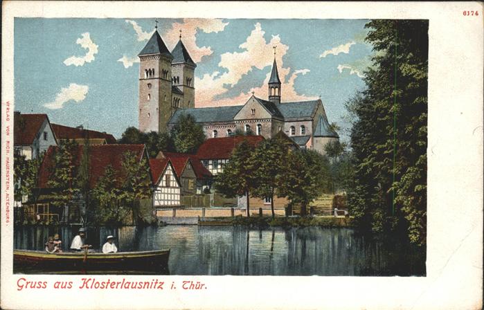 Klosterlausnitz Bad Klosterteich mit Kirche