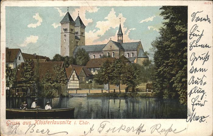 Klosterlausnitz Bad Klosterteich mit Kirche