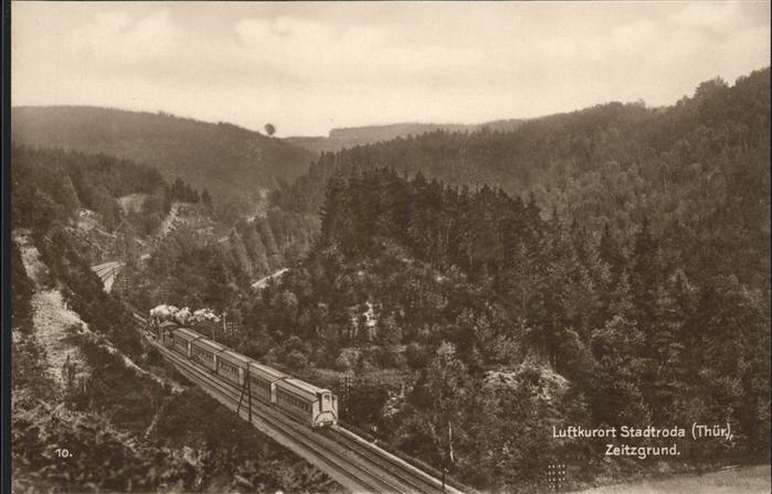 Stadtroda Thueringen Im Zeitzgrund mit Eisenbahnzug