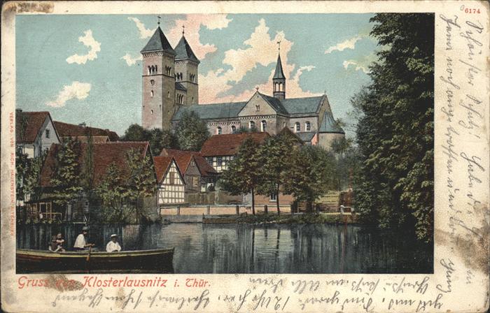 Klosterlausnitz Bad Klosterteich mit Kirche