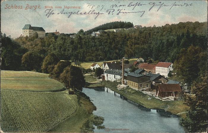 Burgk Saale-Orla-Kreis Blick vom Jägersteig auf Saale und Schl