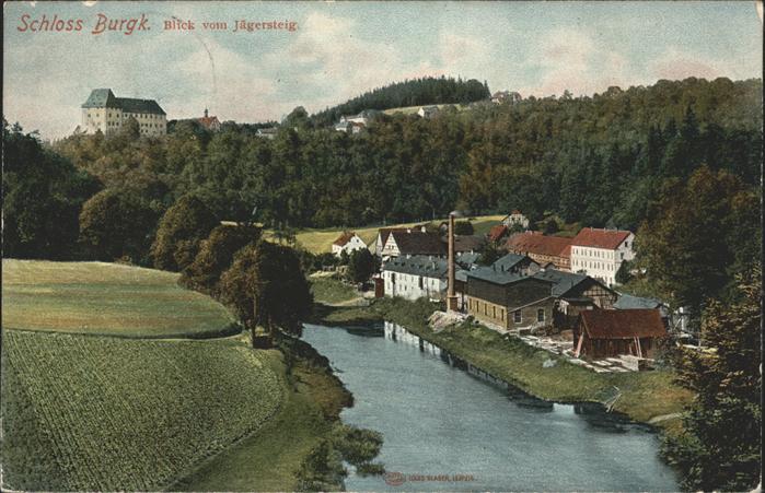 Burgk Saale-Orla-Kreis Schloss Saaletal vom Jägersteig gesehen