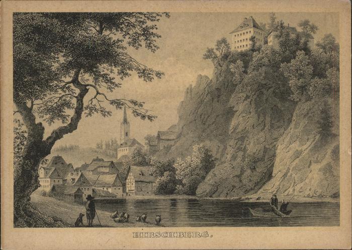 Hirschberg Saale Alter Stich Saale Bergkirche Stadtpanor