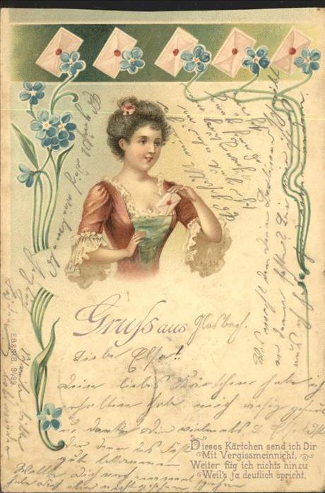 Gruss aus Brief Jugendstil