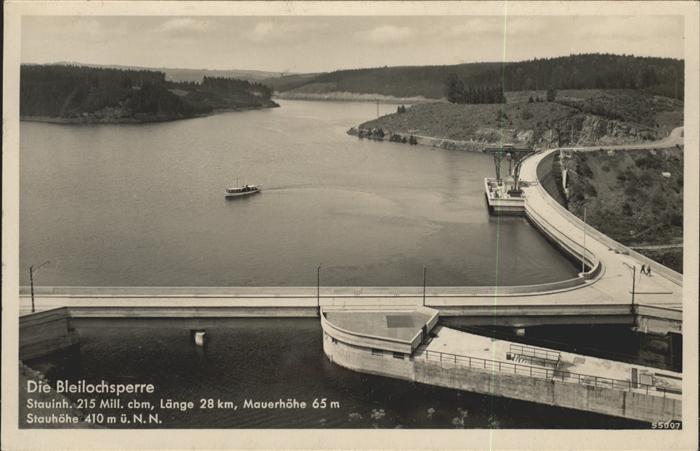 Staudamm Pumpspeicherkraftwerk Bleilochtabelle