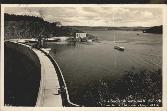 Staudamm Pumpspeicherkraftwerk Saaletalsperre Bleichloch