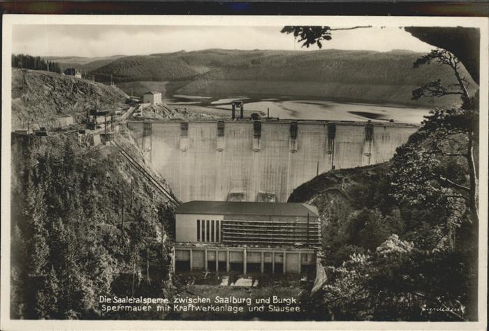 Staudamm Pumpspeicherkraftwerk Saaletalsperre Kraftwerkanlage Stausee