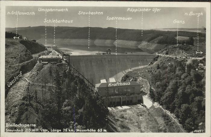 Staudamm Pumpspeicherkraftwerk Bleilochsperre Krafthaus Umspannwerk