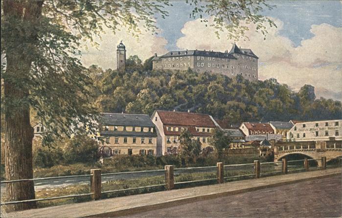 Verlag Wiedemann WIRO Nr. 3572 A Greiz Schloß Heinrichsbrücke