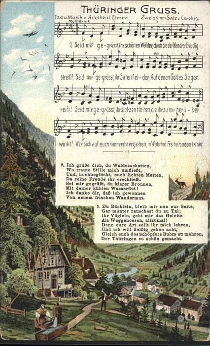 Liederkarte Thüringer Gruss Adelheid Etmer