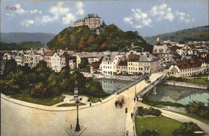 Greiz Thueringen Panorama Brücke Schloss
