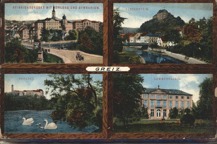 Greiz Thueringen Heinrichsbrücke Schloss Gymnasium Elste