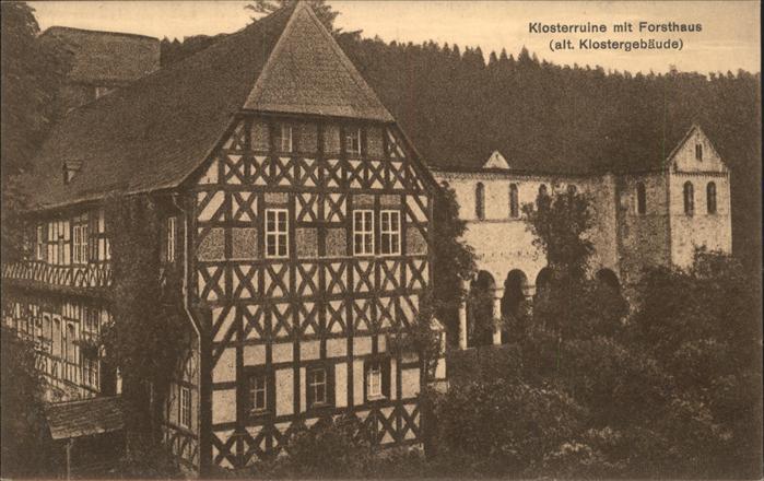 Paulinzella Klosterruine mit Forsthaus Gasthaus Men
