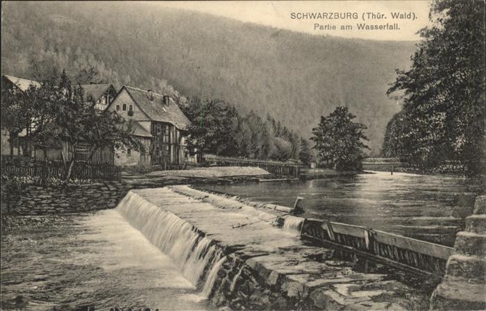 Schwarzburg Thueringer Wald Partie am Wasserfall