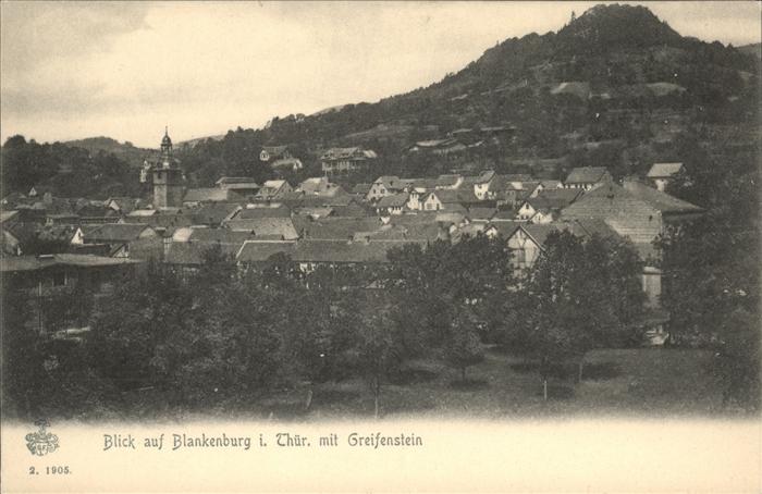 Bad Blankenburg Panorama mit Burgruine Greifenstein