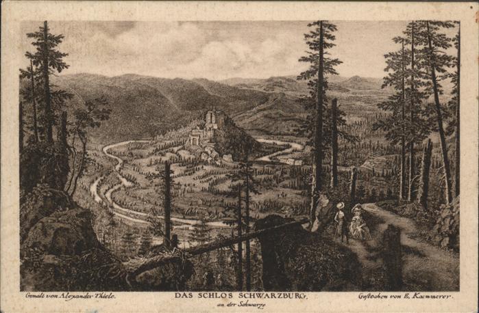 Schwarzburg Thueringer Wald Schloss Künstlerkarte Alexander Thiele