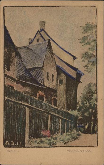 Greiz Thueringen Oberes Schloss Künstlerkarte