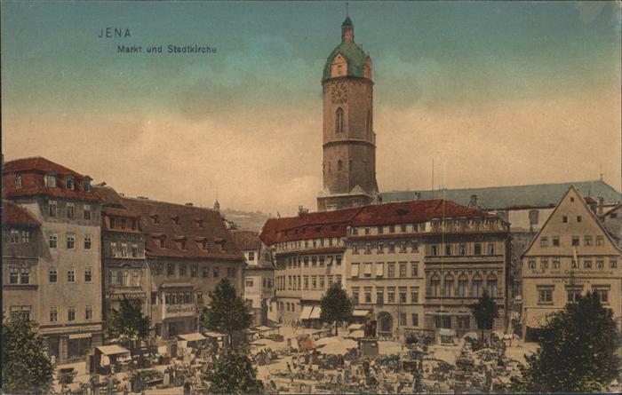 JENA  Thueringen Markt u.Stadtkirche