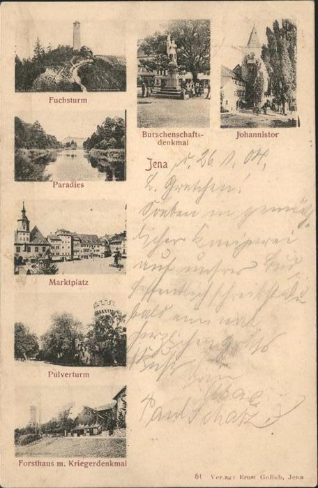 Jena Marktplatz u.Forsthaus mit Kriegerdenkm