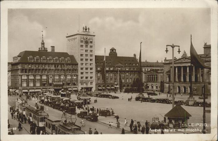 LEIPZIG Sachsen Augustusplatz Hochhaus Strassenbahn
